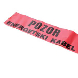 TRAKA UPOZORENJA - CRVENA 120X0,15 "POZOR ENERGETSKI KABEL"